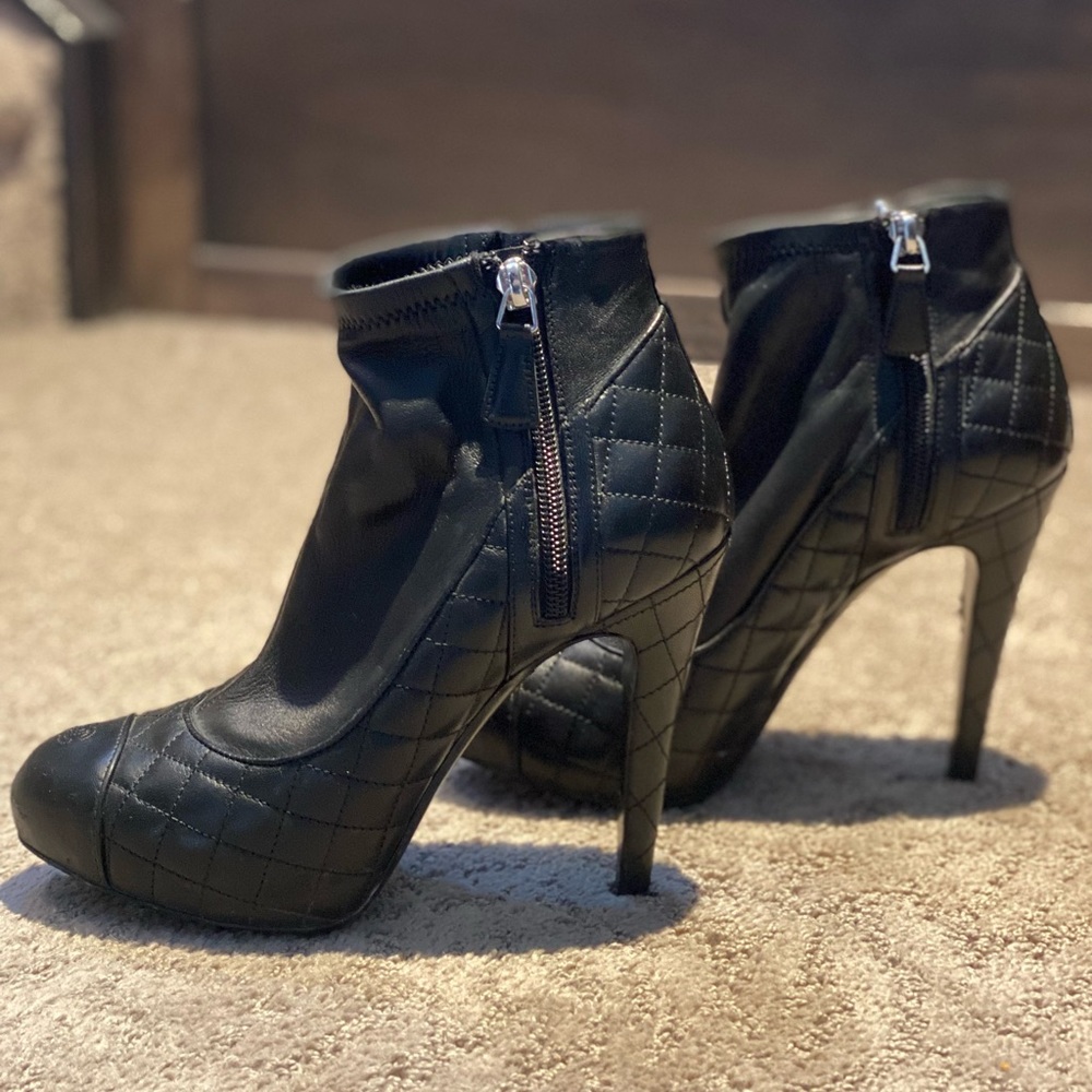 Chanel platform booties.  Size 38.5. Black. Great condition